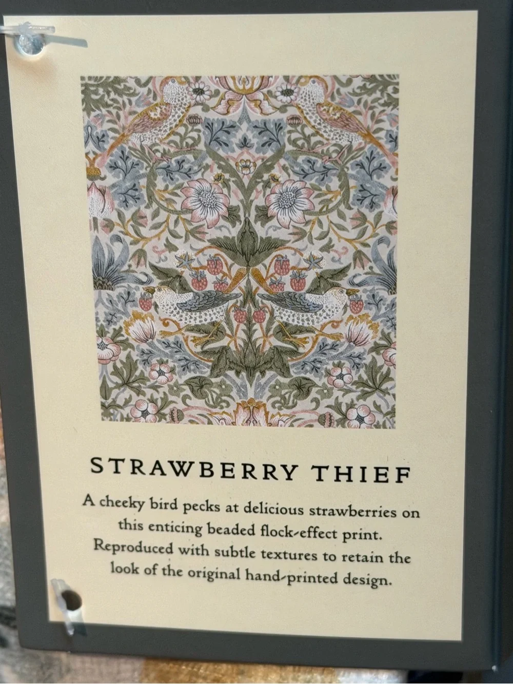 Morris & Co. NWT Strawberry Thief Floral Window Curtain Set 37” x 84” 2 Panels